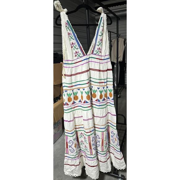 Farm Rio | Off-White Embroidered Maxi Dress - Picture 3 of 5